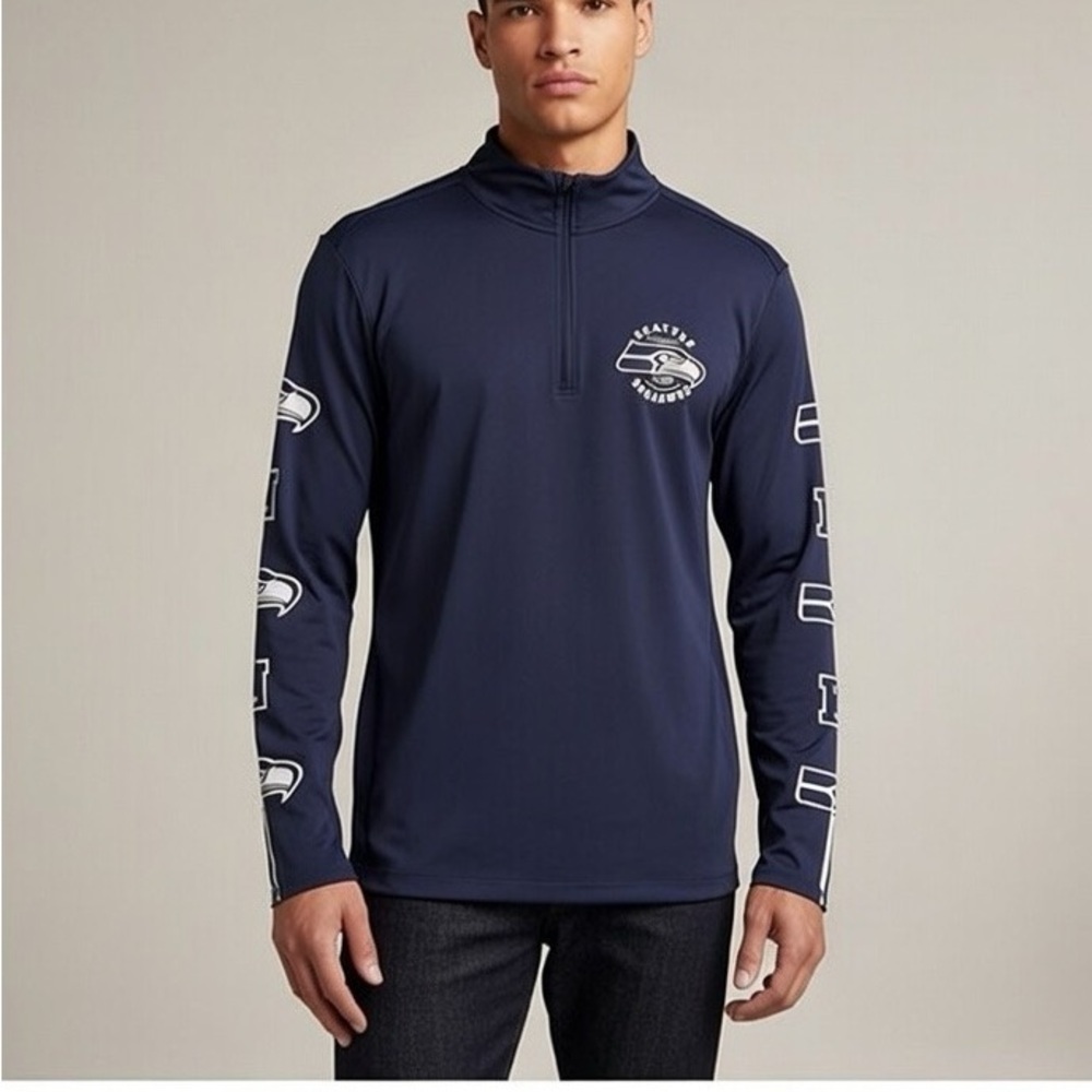 NFL Seattle Seahawks Men’s 1/4 Zip Pullover Long Sleeve - Size Medium